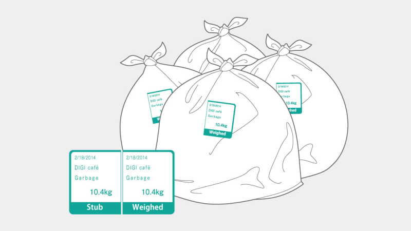 Enforcing waste sorting with weight labels