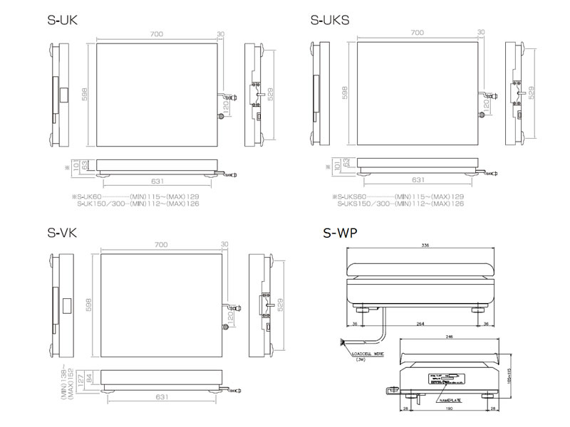 Scale platform Specification | Various capacities and sizes to adapt to